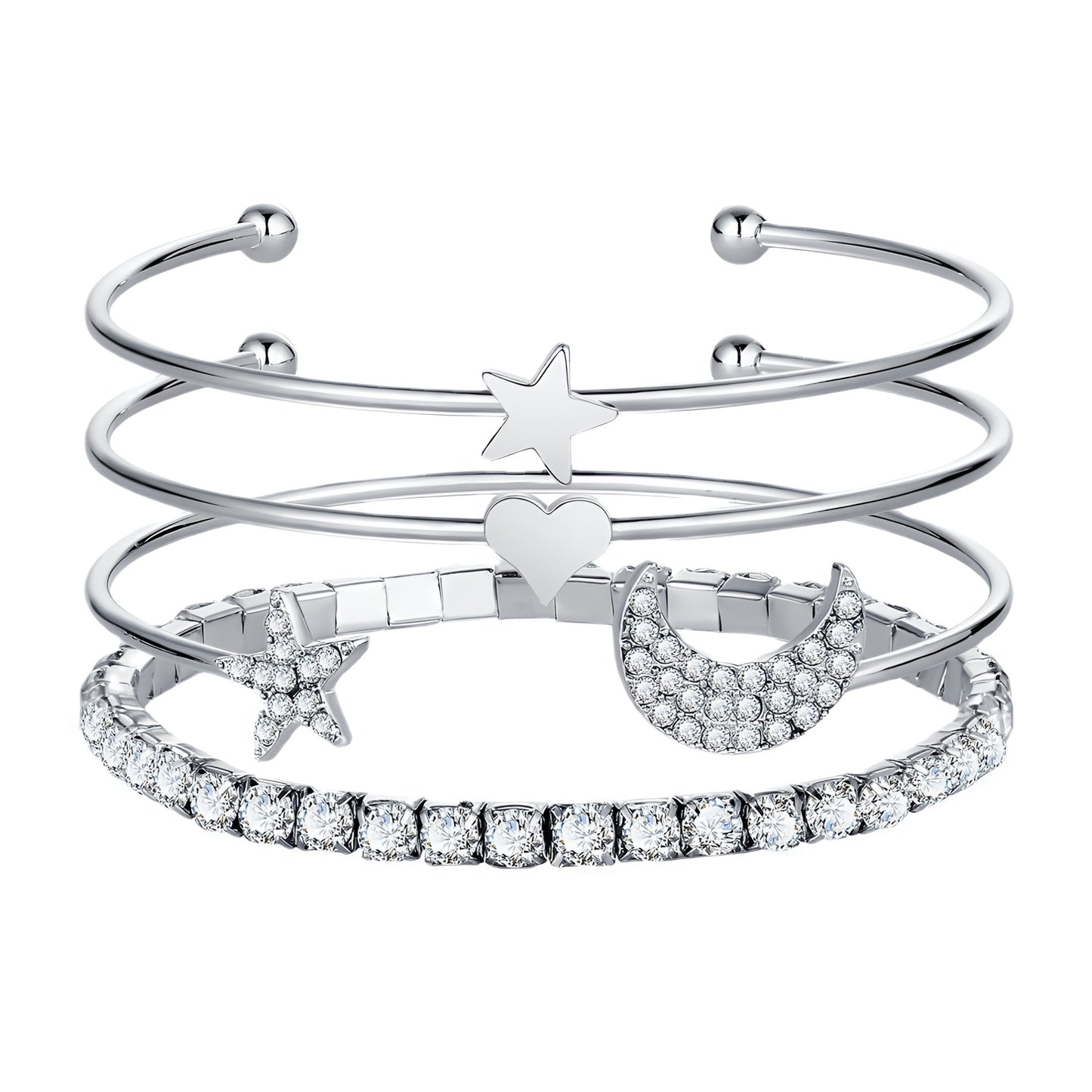 Moon Star Cuff Bracelet – Celestial Women’s Jewelry