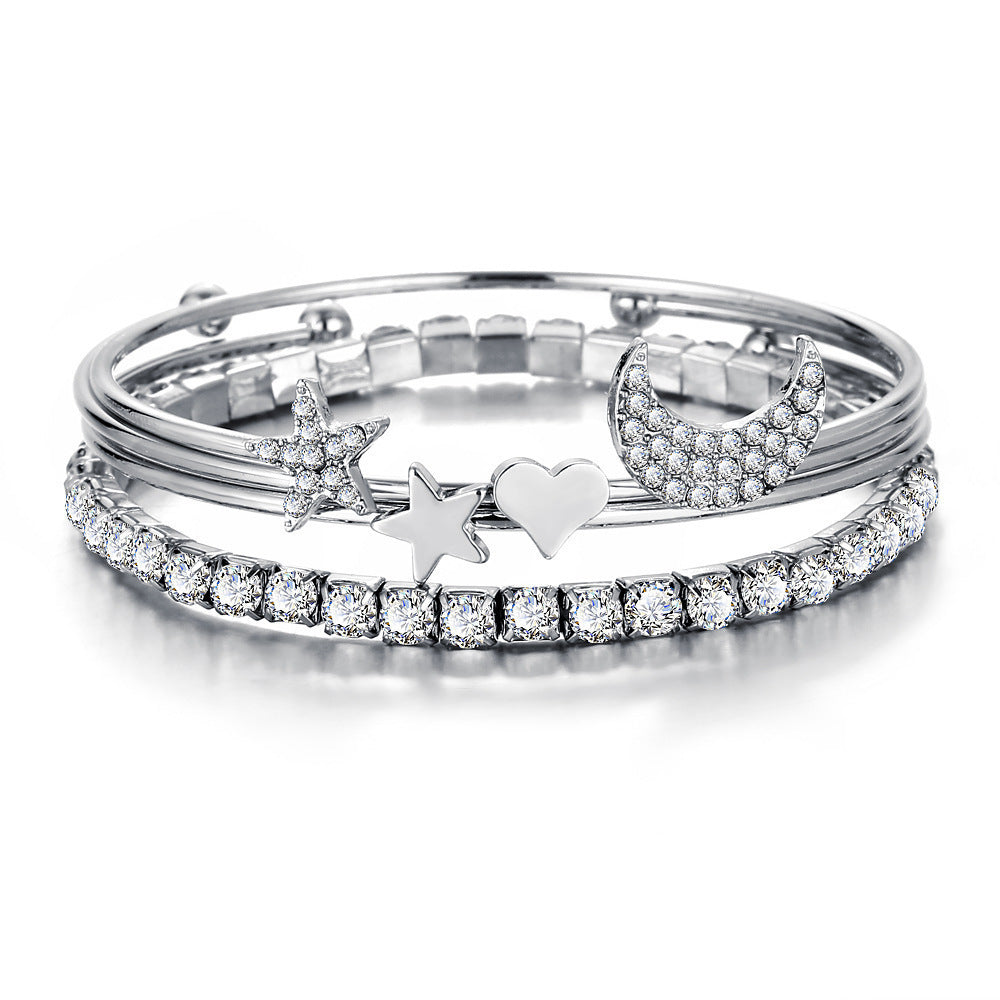 Moon Star Cuff Bracelet – Celestial Women’s Jewelry