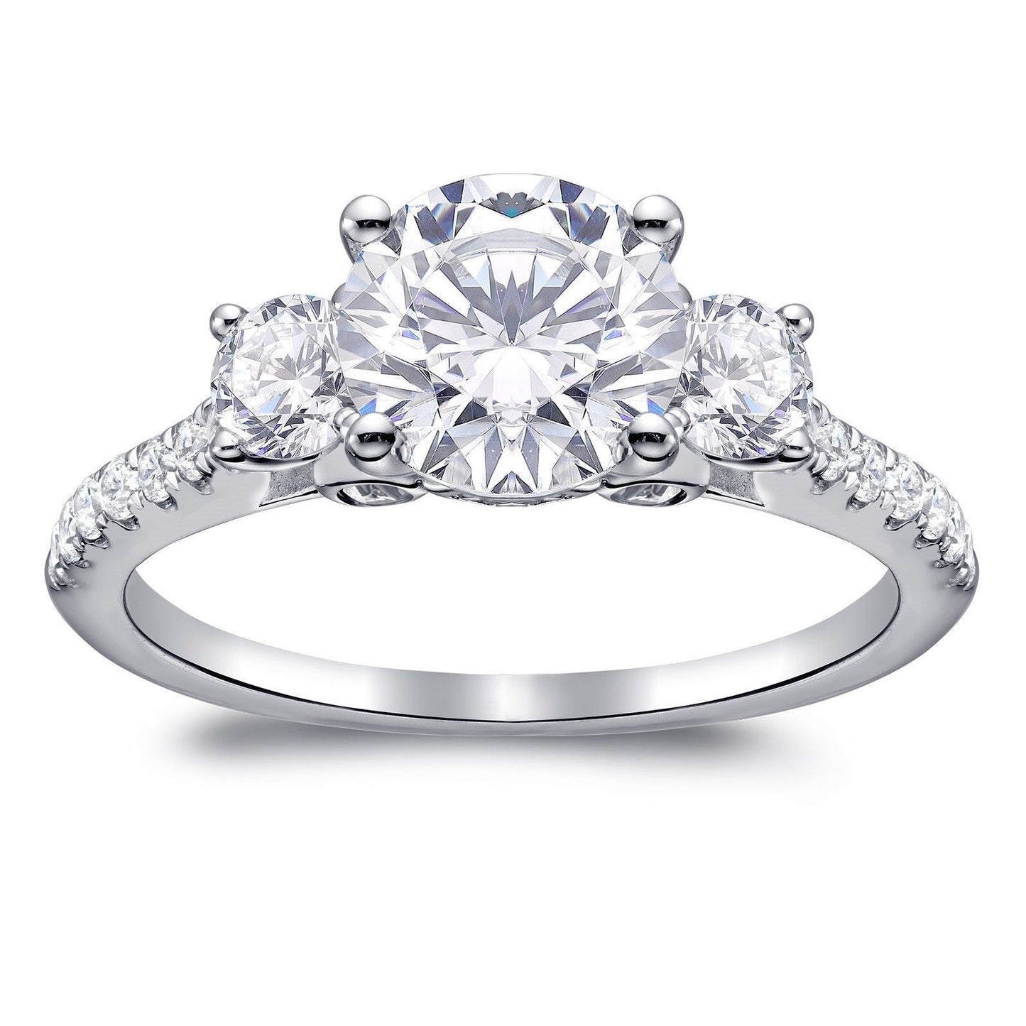 Triple Diamond Zircon Ring – Elegant Women’s Ring
