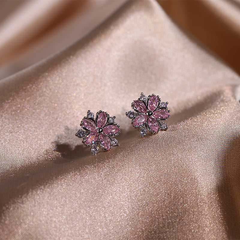 Zircon Flower Necklace & Earrings Set – Elegant Jewelry Set