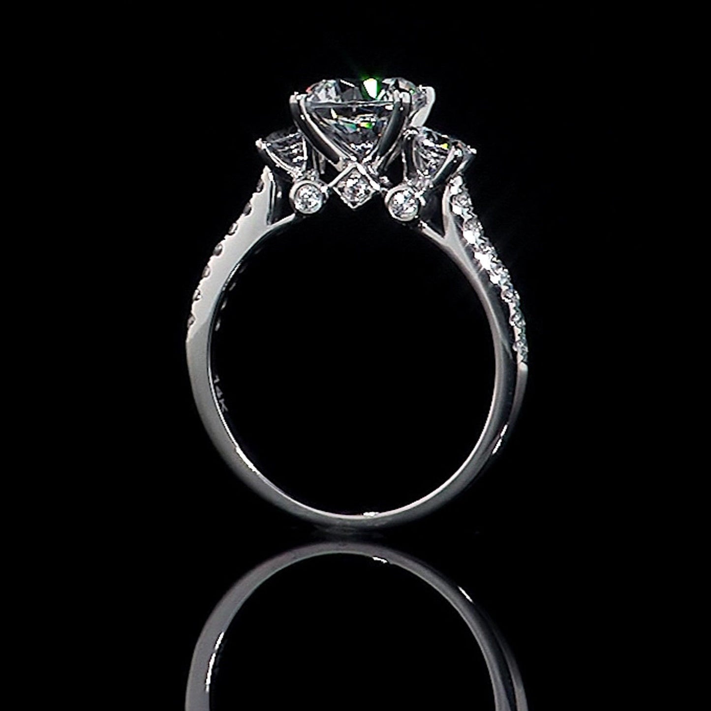 Triple Diamond Zircon Ring – Elegant Women’s Ring