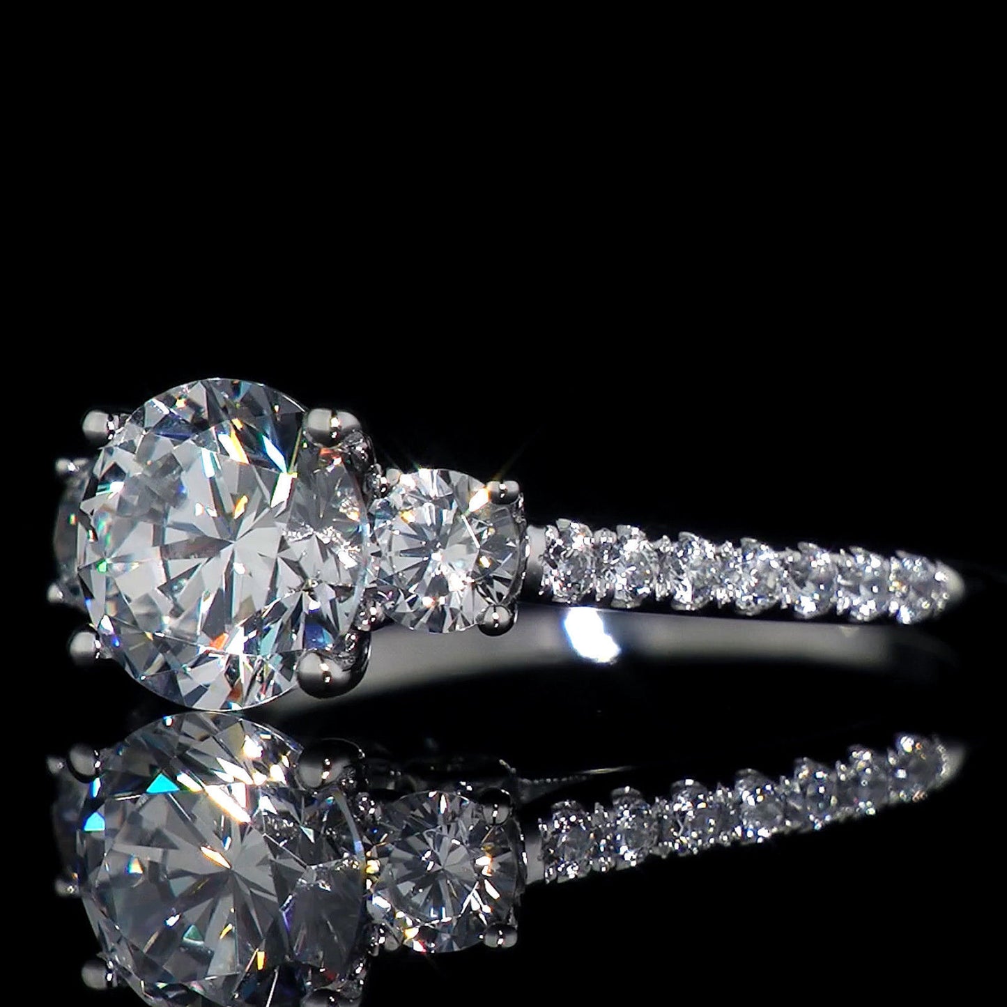 Triple Diamond Zircon Ring – Elegant Women’s Ring