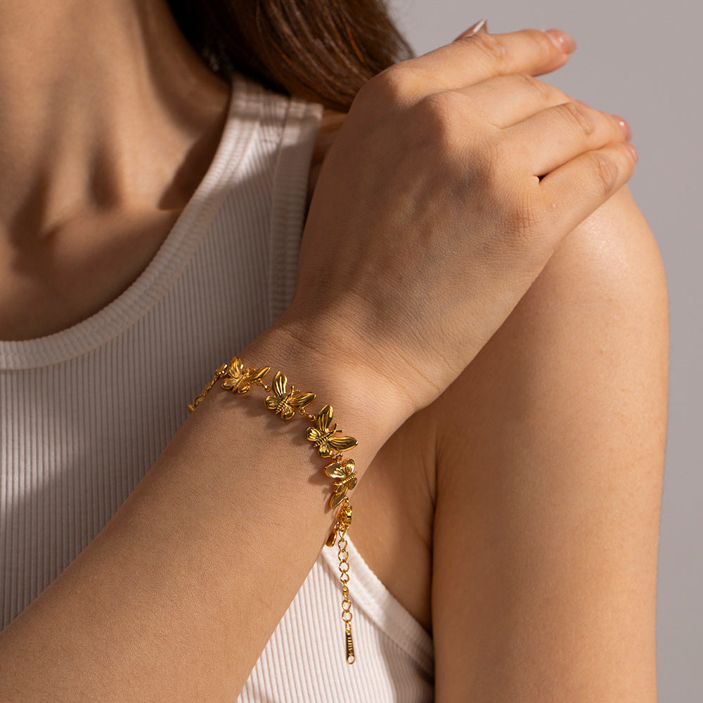 Luxury Butterfly Bracelet for Women – Elegant Stainless Steel Dainty Jewelry