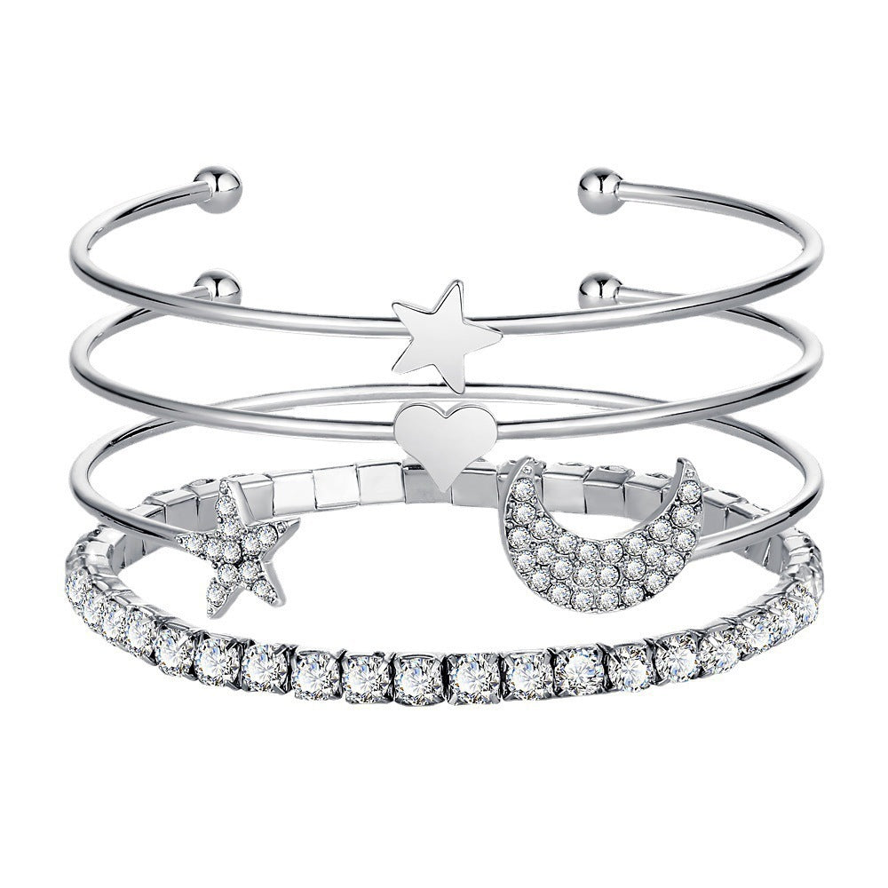 Moon Star Cuff Bracelet – Celestial Women’s Jewelry