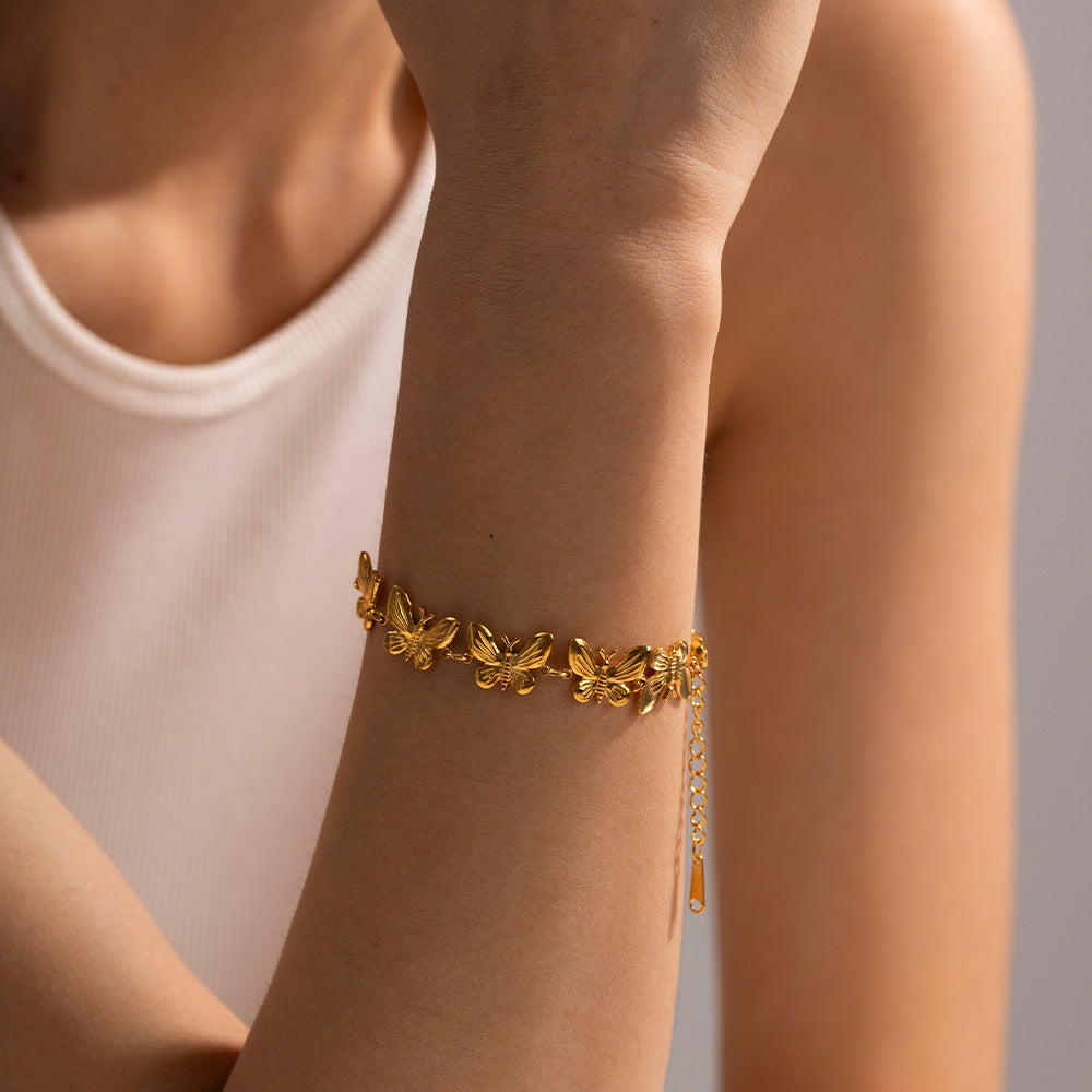Luxury Butterfly Bracelet for Women – Elegant Stainless Steel Dainty Jewelry