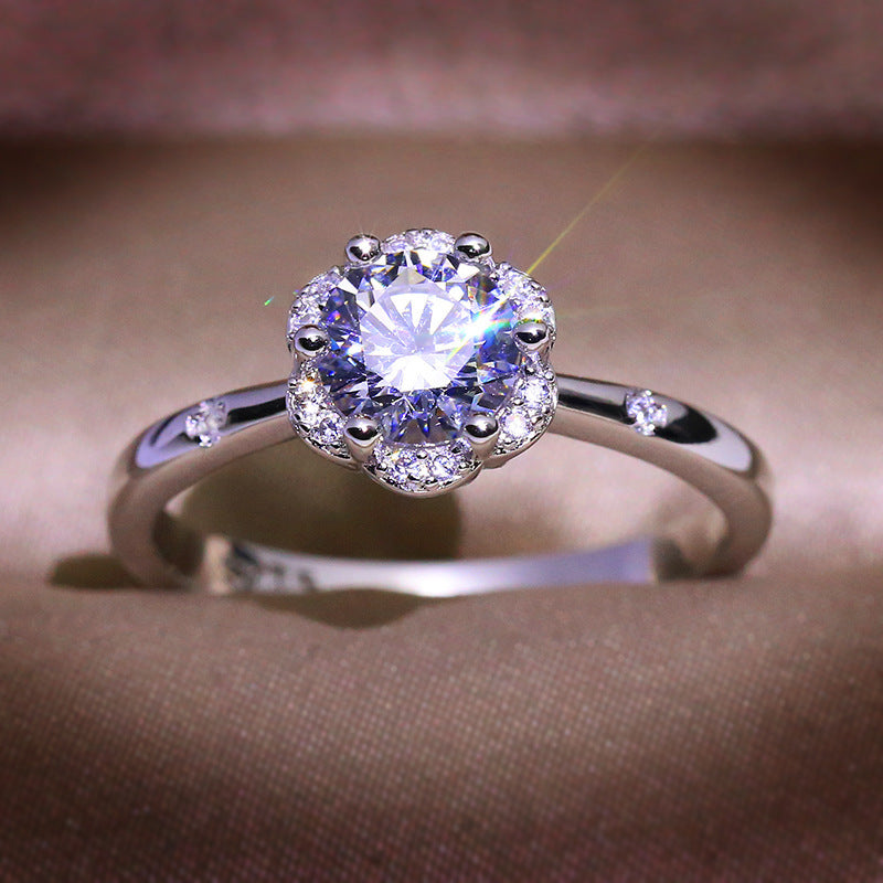 Carat Simulated Diamond Ring for Women – Elegant Silver Engagement Jewelry