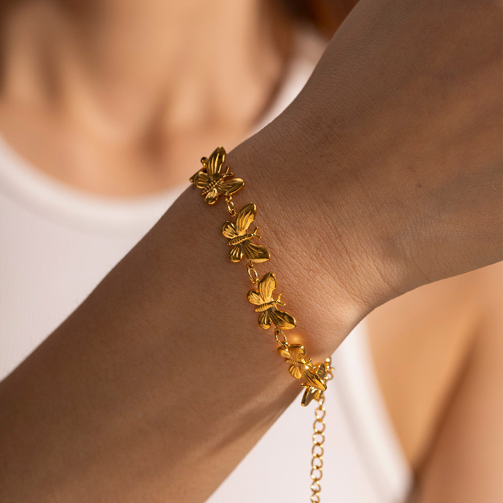 Luxury Butterfly Bracelet for Women – Elegant Stainless Steel Dainty Jewelry