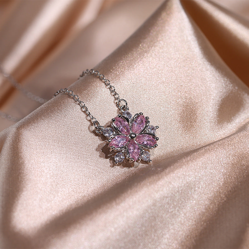 Zircon Flower Necklace & Earrings Set – Elegant Jewelry Set