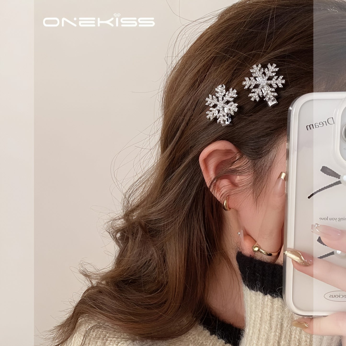 Crystal Snowflake Pearl Hair Clip – Elegant Women’s Hair Accessory