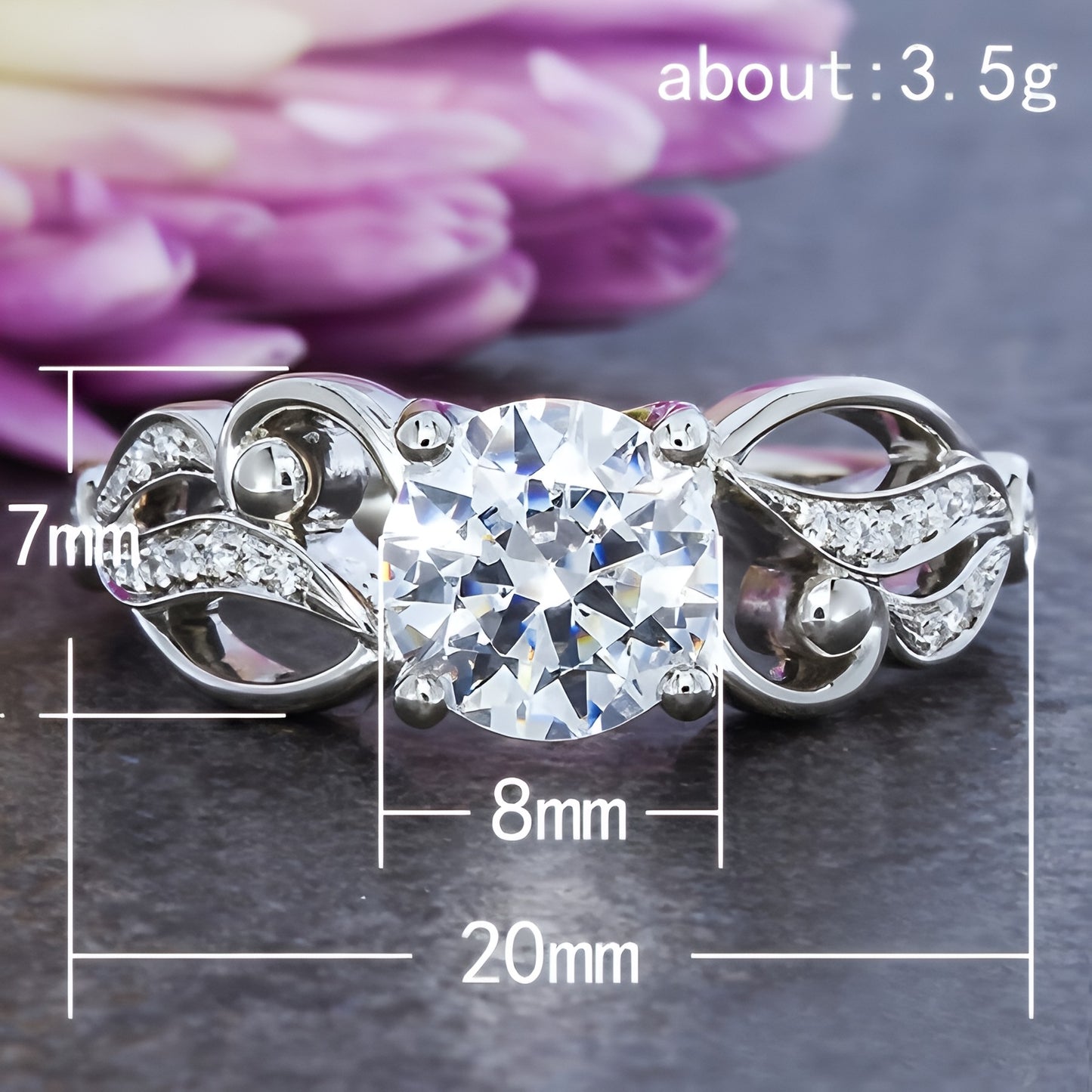 Elegant Diamond Ring for Women – Silver Plated Stylish Jewelry Gift