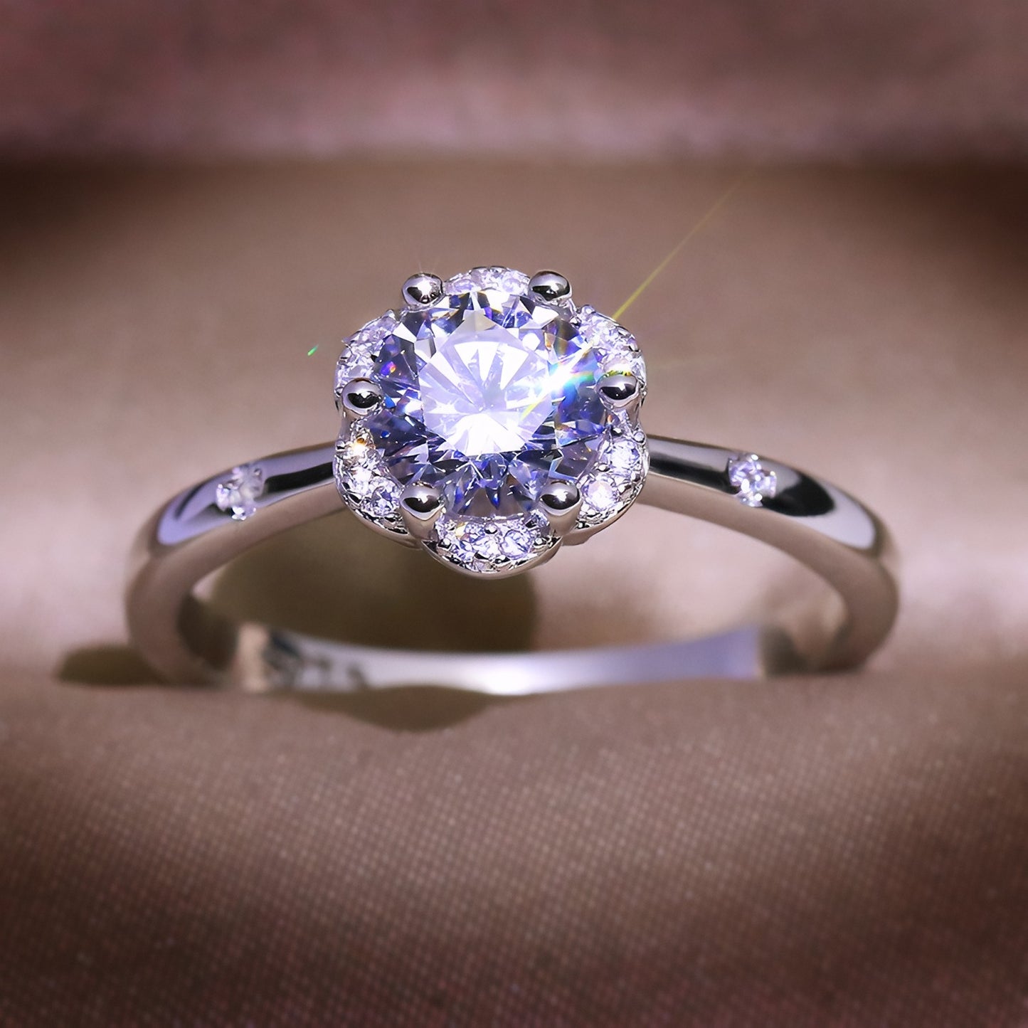 Carat Simulated Diamond Ring for Women – Elegant Silver Engagement Jewelry
