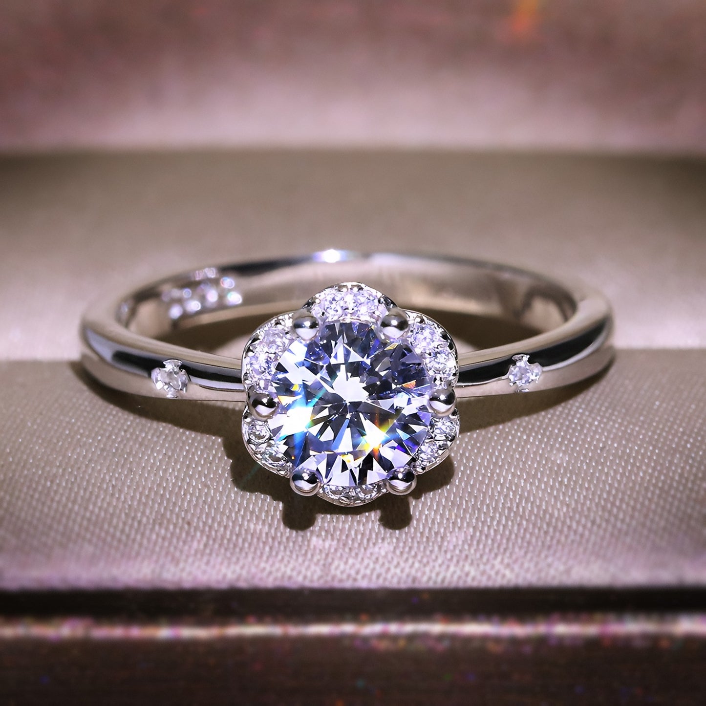 Carat Simulated Diamond Ring for Women – Elegant Silver Engagement Jewelry