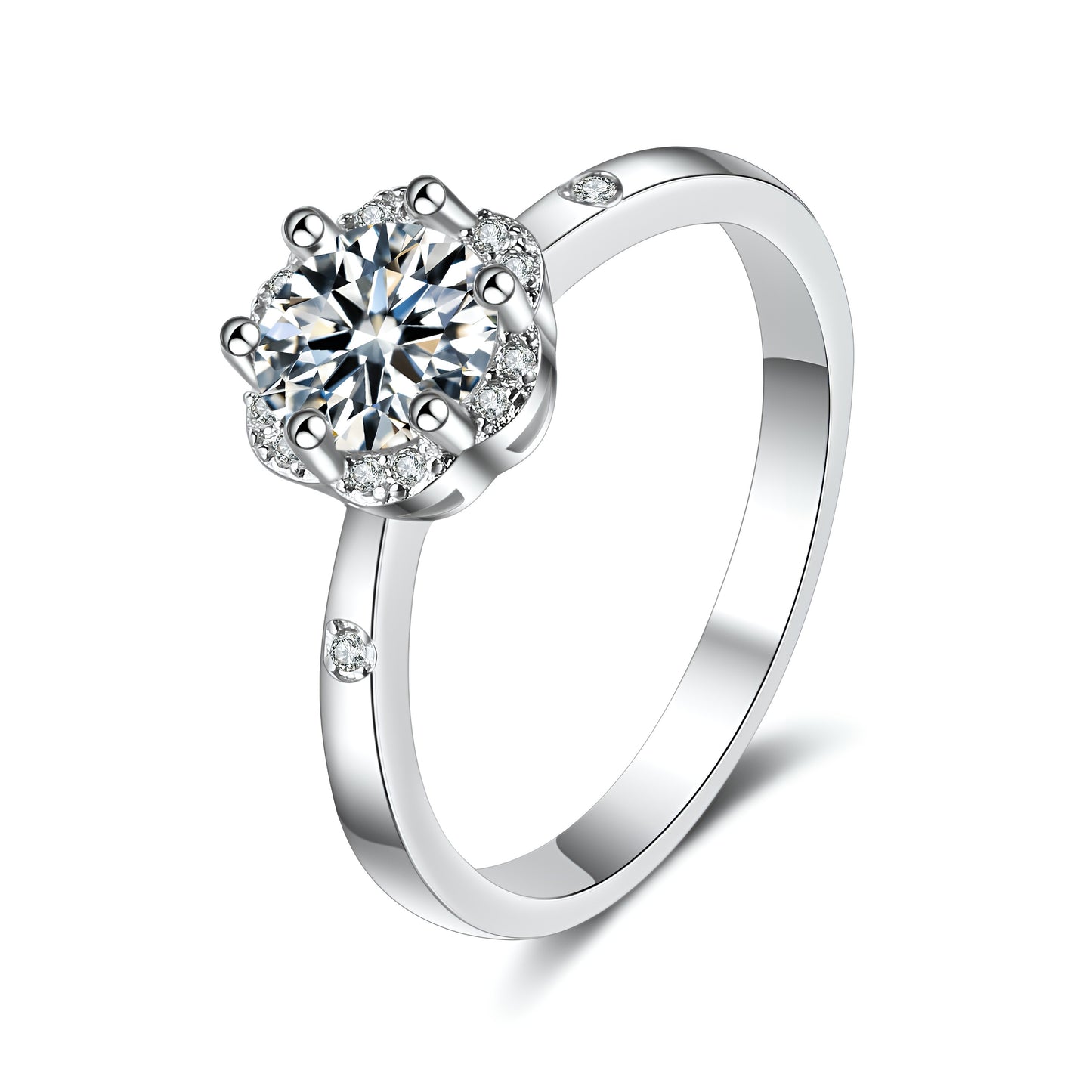 Carat Simulated Diamond Ring for Women – Elegant Silver Engagement Jewelry