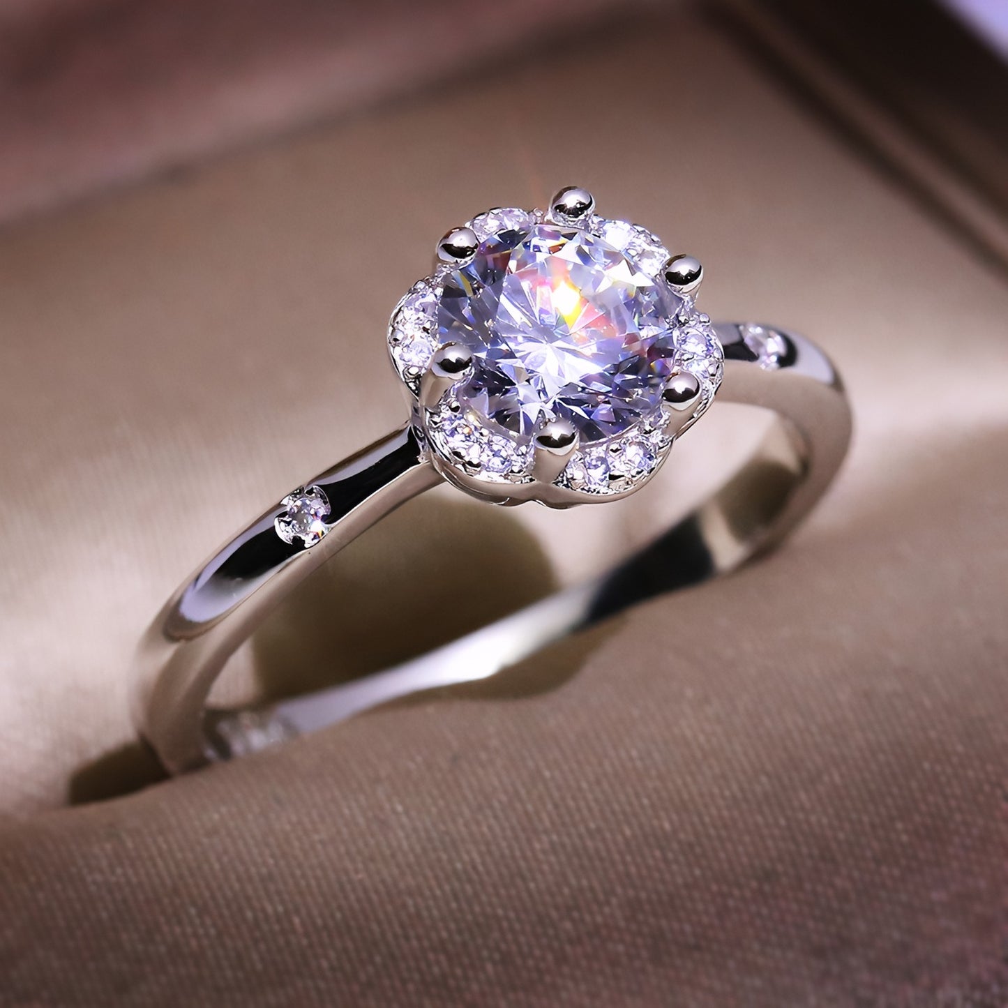 Carat Simulated Diamond Ring for Women – Elegant Silver Engagement Jewelry