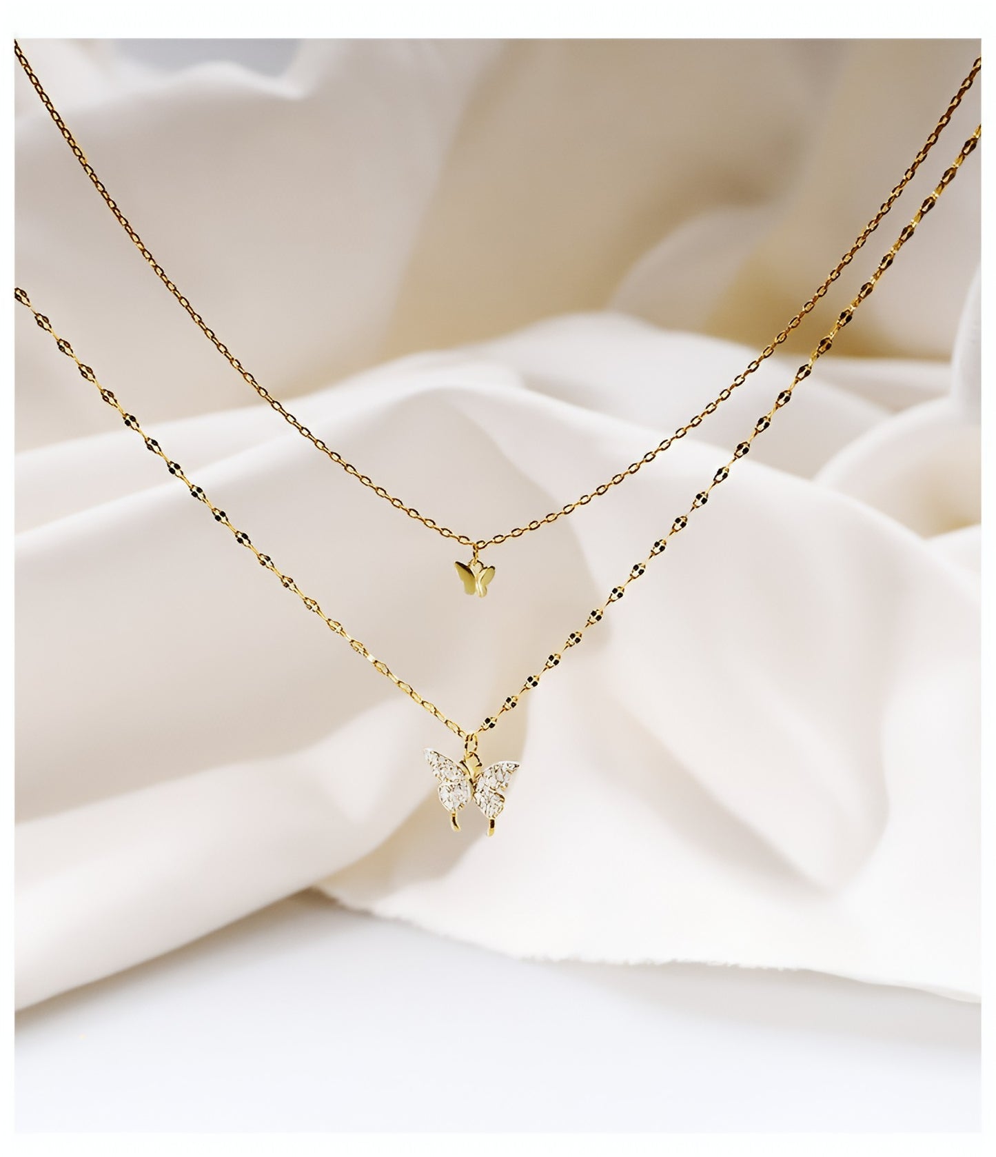 Double Butterfly Gold Necklace – Elegant Women’s Jewelry