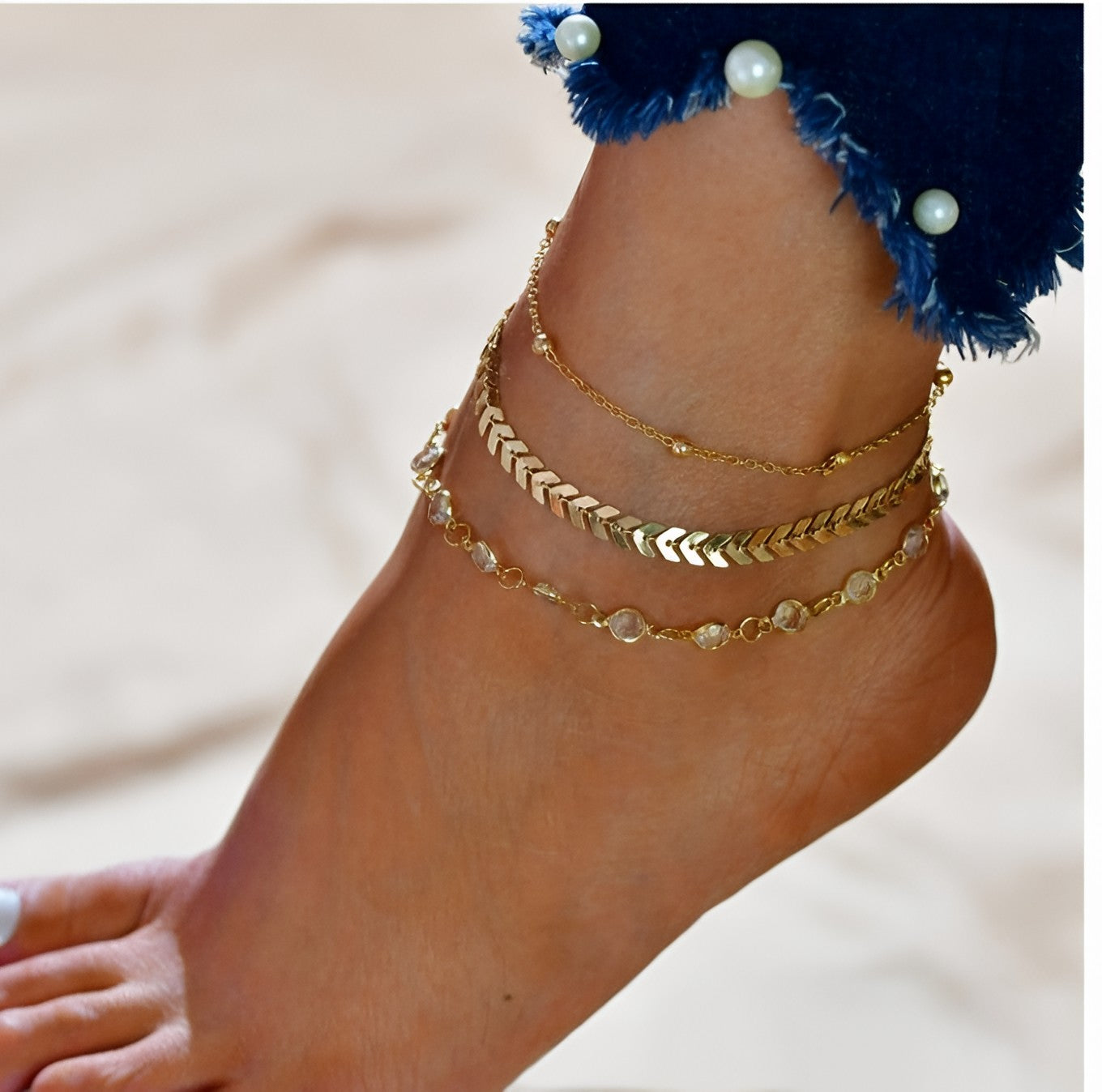 Boho Beaded Anklet – Trendy Summer Foot Jewelry