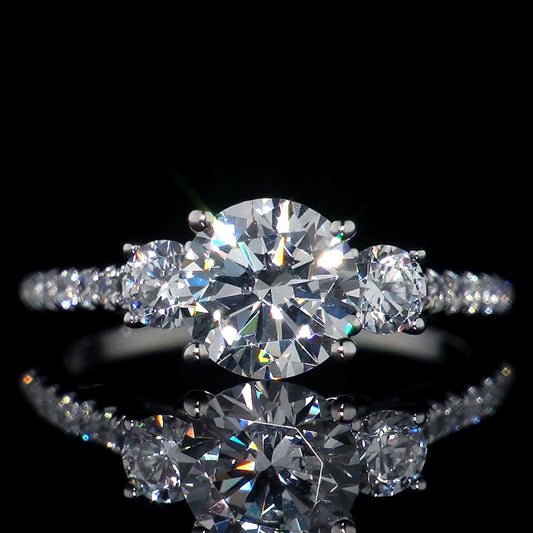 Triple Diamond Zircon Ring – Elegant Women’s Ring
