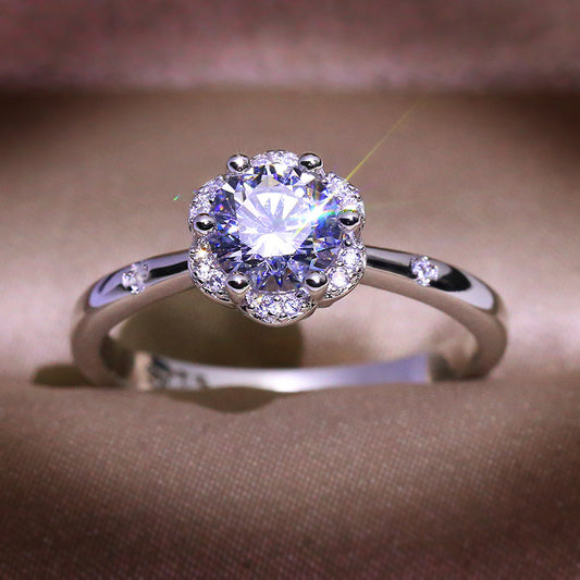 Carat Simulated Diamond Ring for Women – Elegant Silver Engagement Jewelry
