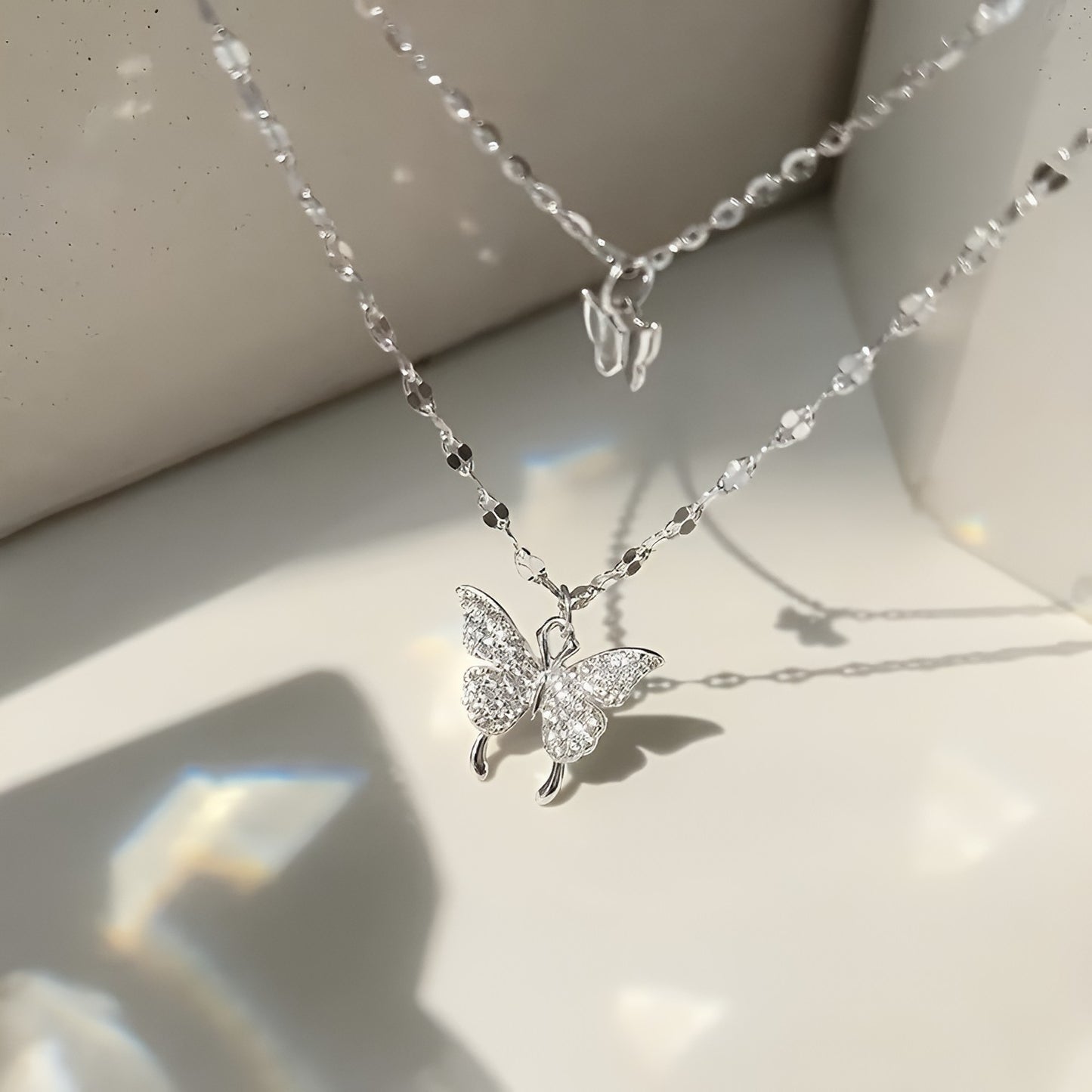Double Butterfly Gold Necklace – Elegant Women’s Jewelry