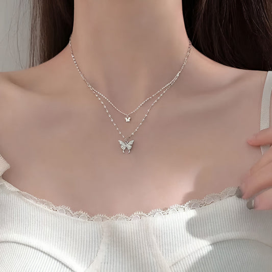 Double Butterfly Gold Necklace – Elegant Women’s Jewelry