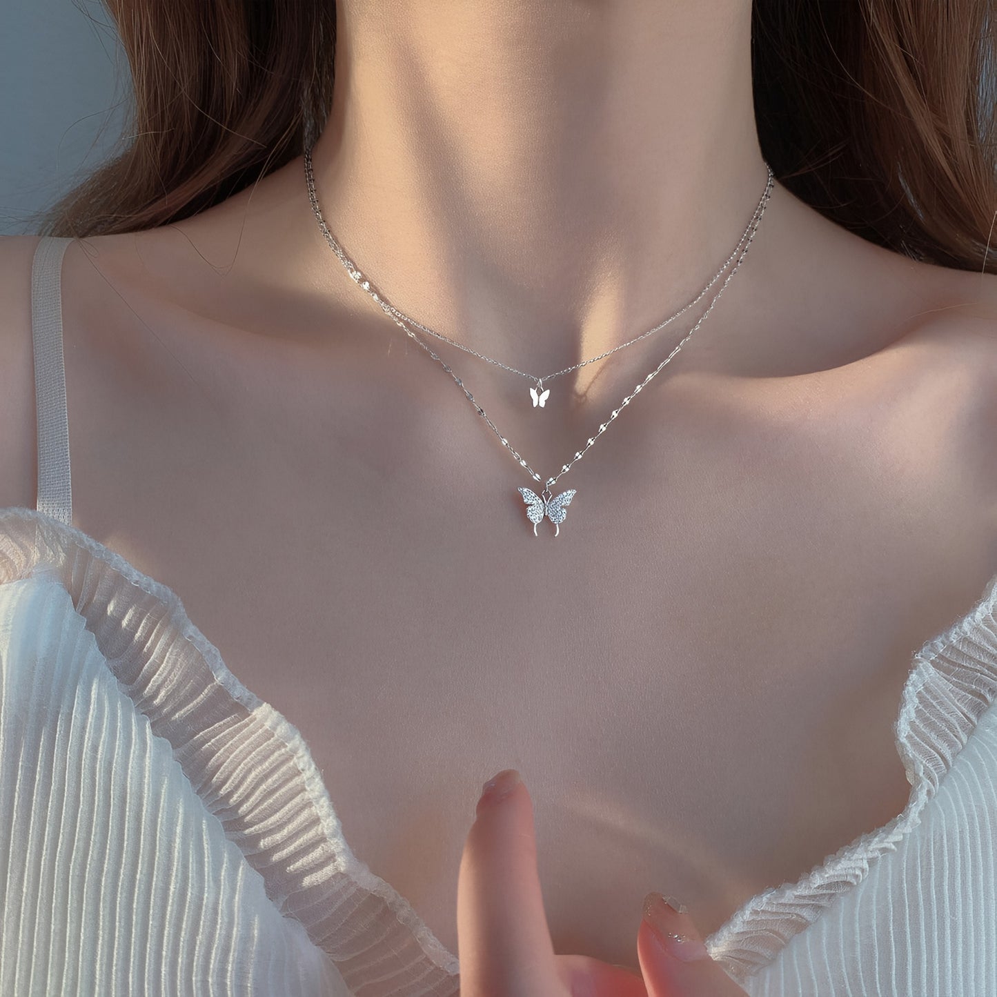 Double Butterfly Gold Necklace – Elegant Women’s Jewelry