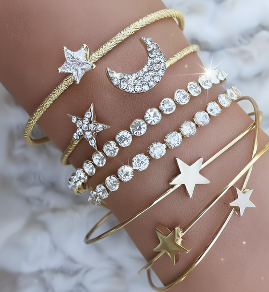 Moon Star Cuff Bracelet – Celestial Women’s Jewelry