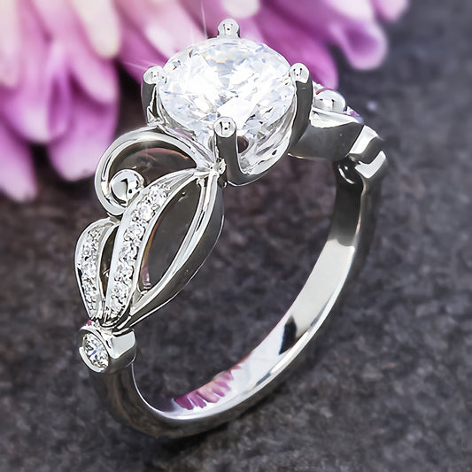 Elegant Diamond Ring for Women – Silver Plated Stylish Jewelry Gift